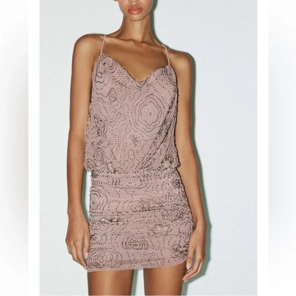 ZARA BEADED AND SEQUINED MINI size M - Picture 1 of 8